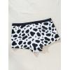 imageSHENHE Womens Cow Print Boyshorts Panties Low Rise Cute Boxer UnderwearPlus Black White