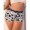 imageSHENHE Womens Cow Print Boyshorts Panties Low Rise Cute Boxer UnderwearPlus Black White