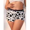 imageSHENHE Womens Cow Print Boyshorts Panties Low Rise Cute Boxer UnderwearPlus Black White