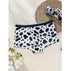 imageSHENHE Womens Cow Print Boyshorts Panties Low Rise Cute Boxer UnderwearPlus Black White