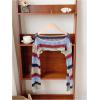 imageSHENHE Womens Crochet Hollow Out Rainbow Striped Color Block Sheer Super Cropped SweaterMulticolor Green Blue