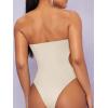 imageSHENHE Womens Cut Out Strapless Bodycon Sexy Tube Top Skinny Bodysuit LeotardApricot