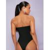 imageSHENHE Womens Cut Out Strapless Bodycon Sexy Tube Top Skinny Bodysuit LeotardBlack