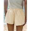 imageSHENHE Womens Elastic Waist Button Up Low Rise Striped Shorts Y2k Boxer Shorts Beach ShortsYellow