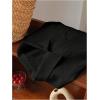 imageSHENHE Womens Oversized Button Down Short Sleeve Shirt Textured Collared Crop Top BlouseBlack