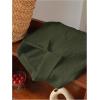 imageSHENHE Womens Oversized Button Down Short Sleeve Shirt Textured Collared Crop Top BlouseDark Green