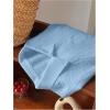 imageSHENHE Womens Oversized Button Down Short Sleeve Shirt Textured Collared Crop Top BlouseLight Blue