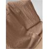imageSHENHE Womens Oversized Button Down Short Sleeve Shirt Textured Collared Crop Top BlouseLigth Brown