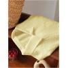 imageSHENHE Womens Oversized Button Down Short Sleeve Shirt Textured Collared Crop Top BlouseYellow