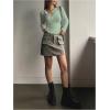 imageSHENHE Womens Ribbed Long Sleeve Henley T Shirts Button Down Slim Fit Basic Tee TopMint Green