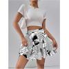 imageSHENHE Womens Summer Skater Tennis Skirt with Shorts Underneath Golf Skorts with PocketsWhite