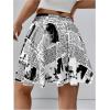 imageSHENHE Womens Summer Skater Tennis Skirt with Shorts Underneath Golf Skorts with PocketsWhite