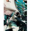 imageSHENHE Womens Summer Sleeveless Notched Neck Tropical Print Belted Shorts Tank Romper JumpsuitsPink