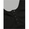 imageSHENHE Womens Button Up Scoop Neck Henley Tank Tops Ribbed Fitted Basic Knit TanksBlack