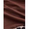imageSHENHE Womens Cold Shoulder Leopard Print Long Sleeve Asymmetrical Fitted Crop Tee TopRust Brown