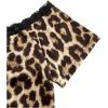 imageSHENHE Womens Leopard Off Shoulder Lace Trim Cross Decor Short Sleeve Sexy T ShirtsBrown