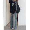 imageSHENHE Womens Oversized Graphic Tee Striped Number Print Long Sleeve Baggy Y2K Jersey ShirtNavy Blue