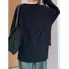 imageSHENHE Womens Oversized Graphic Tee Striped Number Print Long Sleeve Baggy Y2K Jersey ShirtNavy Blue