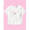 imageSHENHE Womens Plus Size Letter Graphic Crewneck T Shirts Short Sleeve Casual Crop TopsWhite