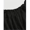 imageSHENHE Womens Square Neck Smocked Ruched Sleeveless Eyelet Peplum Top Kawaii Cute TopBlack