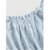 imageSHENHE Womens Square Neck Smocked Ruched Sleeveless Eyelet Peplum Top Kawaii Cute TopBlue