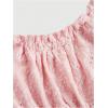 imageSHENHE Womens Square Neck Smocked Ruched Sleeveless Eyelet Peplum Top Kawaii Cute TopPink