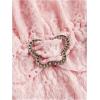 imageSHENHE Womens Square Neck Smocked Ruched Sleeveless Eyelet Peplum Top Kawaii Cute TopPink