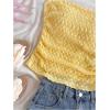 imageSHENHE Womens Tie Halter Neck Backless Ruched Slim Fit Textured Summer Cute Crop TopYellow