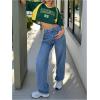 imageSHENHE Womens Y2k Soccer Jersey Top Brazil Crop Top Short Sleeve Graphic Loose Jersey ShirtGreen