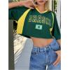 imageSHENHE Womens Y2k Soccer Jersey Top Brazil Crop Top Short Sleeve Graphic Loose Jersey ShirtGreen