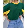 imageSHENHE Womens Y2k Soccer Jersey Top Brazil Crop Top Short Sleeve Graphic Loose Jersey ShirtGreen