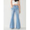 imageSHENHE Girls High Waisted Flare Leg Jeans Split Raw Hem Denim Pants with PocketsLight Wash