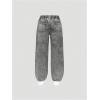 imageSHENHE Girls Wide Leg Jeans Casual Elastic Waist Loose Jeans Denim Pants with PocketsDark Grey