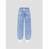 imageSHENHE Girls Wide Leg Jeans Casual Elastic Waist Loose Jeans Denim Pants with PocketsLight Wash