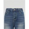 imageSHENHE Girls Wide Leg Jeans Casual Elastic Waist Loose Jeans Denim Pants with PocketsMedium Wash Blue
