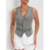 imageSHENHE Womens Button Down Denim Vest Top Sleeveless V Neck Jean Waistcoat Vest Y2K Summer Crop TopsLight Grey