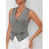 imageSHENHE Womens Button Down Denim Vest Top Sleeveless V Neck Jean Waistcoat Vest Y2K Summer Crop TopsLight Grey