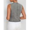 imageSHENHE Womens Button Down Denim Vest Top Sleeveless V Neck Jean Waistcoat Vest Y2K Summer Crop TopsLight Grey