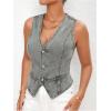 imageSHENHE Womens Button Down Denim Vest Top Sleeveless V Neck Jean Waistcoat Vest Y2K Summer Crop TopsLight Grey
