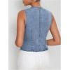 imageSHENHE Womens Button Down Denim Vest Top Sleeveless V Neck Jean Waistcoat Vest Y2K Summer Crop TopsLight Wash
