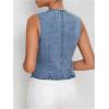 imageSHENHE Womens Button Down Denim Vest Top Sleeveless V Neck Jean Waistcoat Vest Y2K Summer Crop TopsMedium Wash Blue