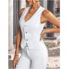 imageSHENHE Womens Button Down Denim Vest Top Sleeveless V Neck Jean Waistcoat Vest Y2K Summer Crop TopsWhite