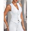 imageSHENHE Womens Button Down Denim Vest Top Sleeveless V Neck Jean Waistcoat Vest Y2K Summer Crop TopsWhite