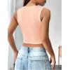 imageSHENHE Womens Letter Print Lace Up Round Neck Slim Fit Crop Going Out Tank TopsDusty Pink