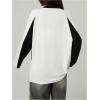 imageSHENHE Womens Oversized Jersey Shirt Graphic Print Crew Neck Color Block Raglan Sleeve Y2K Tee Shirt TopWhite