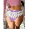 imageSHENHE Womens Ruffle Lace Trim Satin Underwear Low Rise Cute Bow Bikini PantyLilac Purple