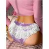 imageSHENHE Womens Ruffle Lace Trim Satin Underwear Low Rise Cute Bow Bikini PantyLilac Purple