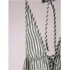 imageSHENHE Womens Striped Tie Front Top Open Back Deep V Halter Sexy Going Out Y2k Crop TopBlack