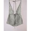 imageSHENHE Womens Striped Tie Front Top Open Back Deep V Halter Sexy Going Out Y2k Crop TopBlack