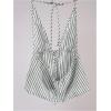 imageSHENHE Womens Striped Tie Front Top Open Back Deep V Halter Sexy Going Out Y2k Crop TopGreen